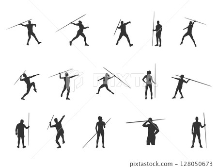 Javelin thrower silhouette, Javelin thrower SVG, Javelin thrower vector 128050673