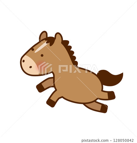 A simple and cute horse illustration (Year of the Horse) 128050842