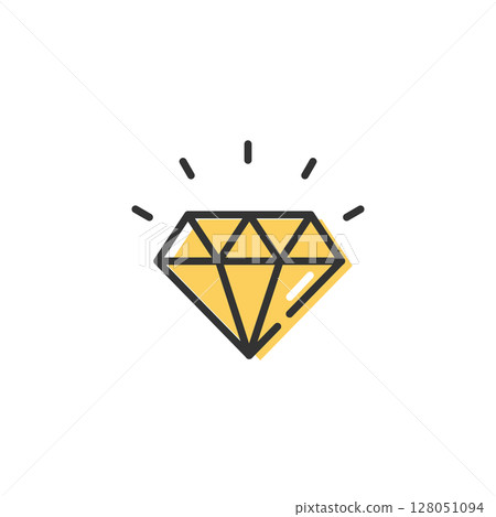A simple vector icon of a sparkling diamond (value, success, assets) A simple vector icon of a sparkling diamond (value, success, assets) 128051094