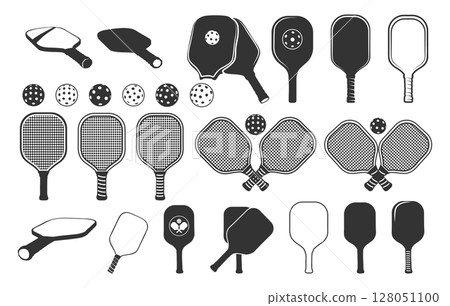 Pickleball racket and ball silhouette, Pickleball bundle silhouette,  Pickleball with beat svg, Pickleball paddles silhouette, Pickle ball logo, Pickleball silhouette. 128051100