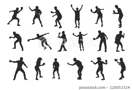 Table tennis player silhouettes, Table tennis silhouettes, Table tennis svg, Table tennis clipart, Table tennis player vector illustration. 128051324