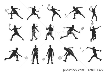 Badminton players silhouette, Badminton silhouettes, Badminton players svg, Badminton player clipart, Badminton players icon bundle 128051327