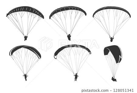 Paragliding silhouettes, Paragliding SVG, Flying paragliding silhouettes, Paragliding vector, Paragliding clipart, Paragliding bundle 128051341