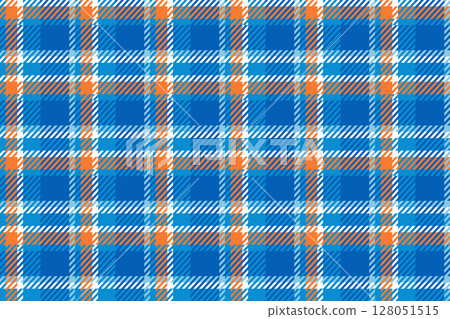 tartan seamless pattern plaid background vector fabric texture orange and blue colors illustration gingham textile 128051515