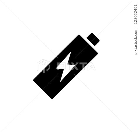 Battery Charging, Rechargeable Accumulator Solid Flat Vector Icon Isolated on White Background 128052491