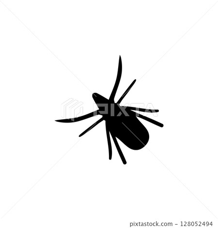 Encephalitis Tick, Parasite Mite, Acarus Insect Solid Flat Vector Icon Isolated on White Background 128052494