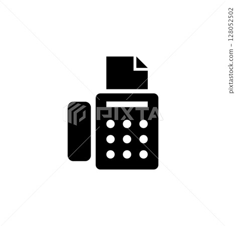 Fax Phone Machine, Office Telephone Solid Flat Vector Icon Isolated on White Background 128052502
