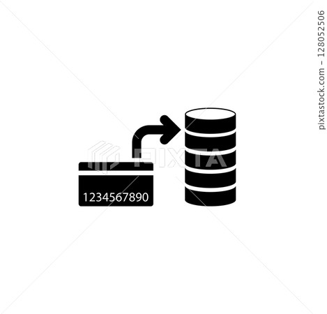 Deposit Bills Pay, Savings Withdrawal Solid Flat Vector Icon Isolated on White Background 128052506
