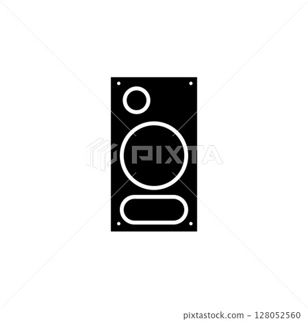 Music Column, Audio Stereo Speaker Solid Flat Vector Icon Isolated on White Background Music Column, Audio Stereo Speaker Solid Flat Vector Icon Isolated on White Background 128052560