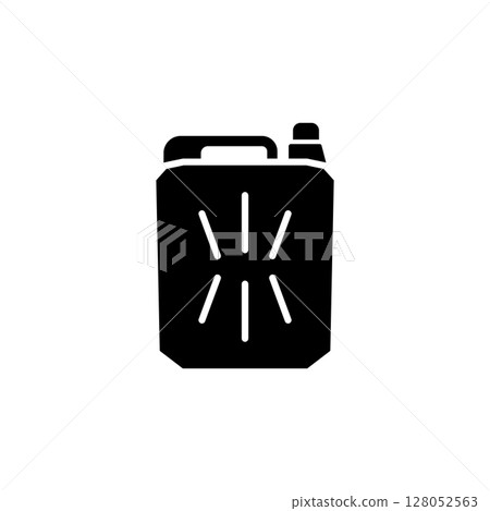 Canister of Petroleum or Engine Oil, Fuel Container Solid Flat Vector Icon Isolated on White Background Canister of Petroleum or Engine Oil, Fuel Container Solid Flat Vector Icon Isolated on White Background 128052563
