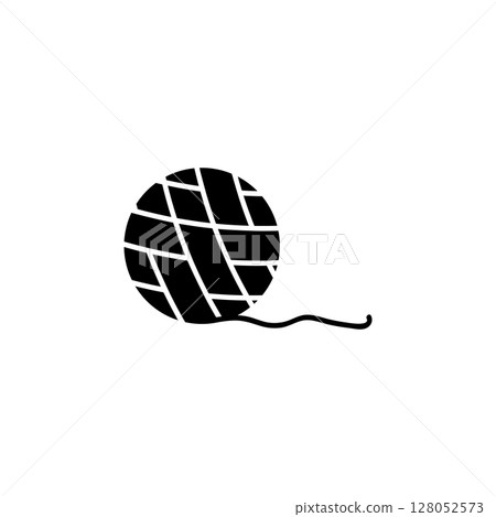 Yarn Ball for Knitting, Wool Thread Solid Flat Vector Icon Isolated on White Background Yarn Ball for Knitting, Wool Thread Solid Flat Vector Icon Isolated on White Background 128052573