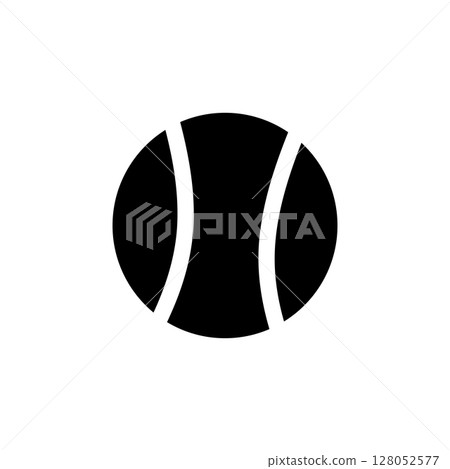 Baseball Ball, Leather Sports Equipment Solid Flat Vector Icon Isolated on White Background 128052577