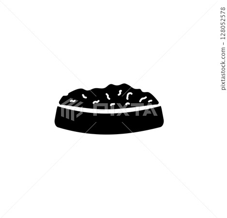 Dog or Cat Food Bowl, Pet Plate Lunch Meal Solid Flat Vector Icon Isolated on White Background Dog or Cat Food Bowl, Pet Plate Lunch Meal Solid Flat Vector Icon Isolated on White Background 128052578