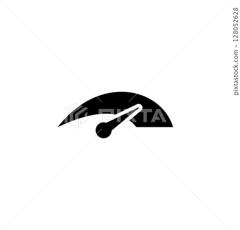 Speedometer, Speed Test Measurement Solid Flat Vector Icon Isolated on White Background 128052628