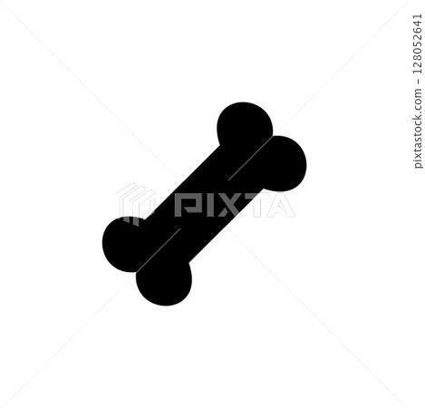 Dog Bone, Animal Food Solid Flat Vector Icon Isolated on White Background Dog Bone, Animal Food Solid Flat Vector Icon Isolated on White Background 128052641