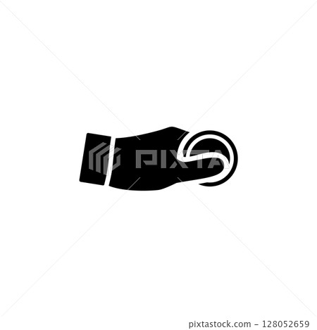 Insert Coin Token, Hand Pay Money Solid Flat Vector Icon Isolated on White Background Insert Coin Token, Hand Pay Money Solid Flat Vector Icon Isolated on White Background 128052659