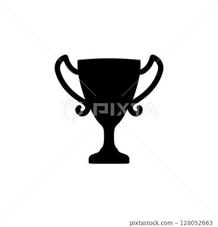 Trophy Prize, Winner Cup, Leader Award Solid Flat Vector Icon Isolated on White Background Trophy Prize, Winner Cup, Leader Award Solid Flat Vector Icon Isolated on White Background 128052663