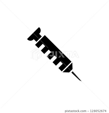 Medical Syringe, Vaccine Injection Dose Solid... - Stock Illustration ...
