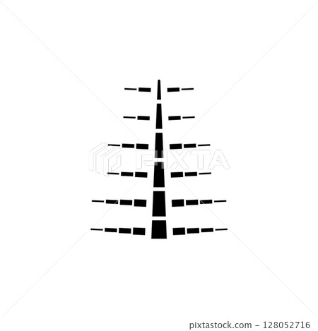 Fern Branch, Exotic Tropical Plant, Leaf Solid Flat Vector Icon Isolated on White Background Fern Branch, Exotic Tropical Plant, Leaf Solid Flat Vector Icon Isolated on White Background 128052716