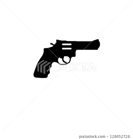 Gun, Military Handgun, Pistol Weapon Solid Flat Vector Icon Isolated on White Background Gun, Military Handgun, Pistol Weapon Solid Flat Vector Icon Isolated on White Background 128052728