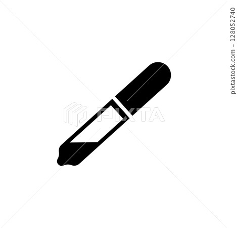 Medical Pipette, Dropper, Eyedropper Solid Flat Vector Icon Isolated on White Background 128052740