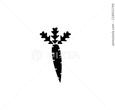 Carrot Vegetable, Vegetarian Food Solid Flat Vector Icon Isolated on White Background 128052749