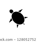 Sea Turtle, Tortoise, Amphibian Reptile Solid Flat Vector Icon Isolated on White Background 128052752