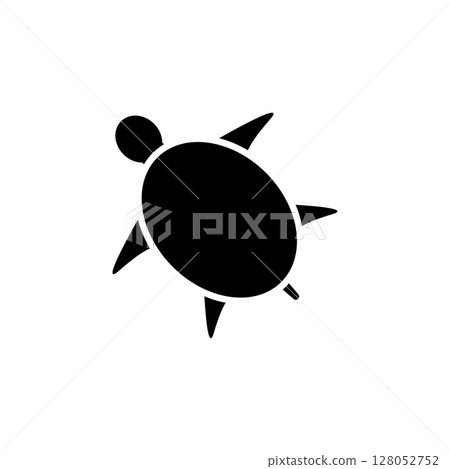 Sea Turtle, Tortoise, Amphibian Reptile Solid Flat Vector Icon Isolated on White Background 128052752