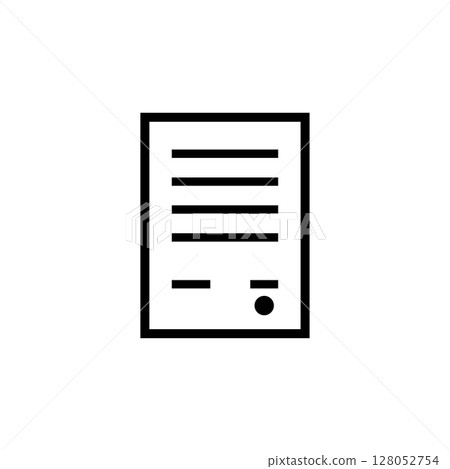 Certificate, Gratitude, Contract Solid Flat Vector Icon Isolated on White Background 128052754