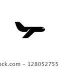 Aircraft or Airplane flight Solid Flat Vector Icon Isolated on White Background 128052755