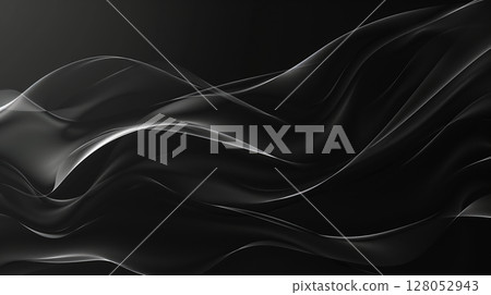 黑色波紋的抽象的背景與閃亮的流暢的線條 黑色波紋的抽象的背景與閃亮的流暢的線條 128052943