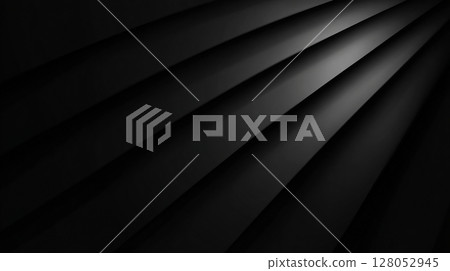 具有光和影的黑色幾何背景 具有光和影的黑色幾何背景 128052945