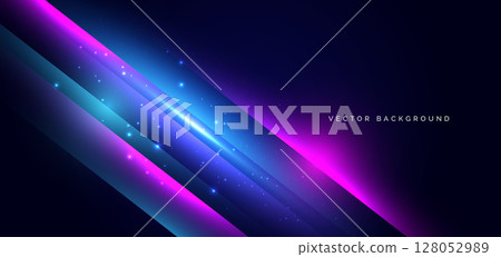 Hi-speed blue neon pink beams rays on dark blue background. Speed motion moving concept. Hi-speed blue neon pink beams rays on dark blue background. Speed motion moving concept. 128052989