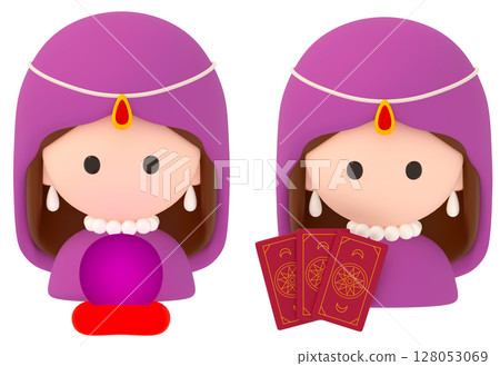 Upper body fortune teller icon 128053069