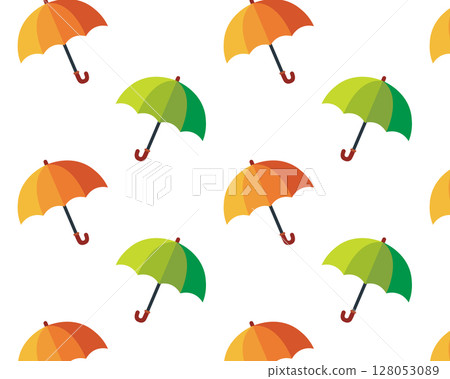 Autumn pattern with umbrellas. Vector illustration Autumn pattern with umbrellas. Vector illustration 128053089