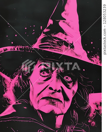 驚悚粉紅色女巫塗鴉背景 驚悚粉紅色女巫塗鴉背景 128053239