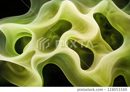 Abstract background with flowing translucent organic green forms Abstract background with flowing translucent organic green forms 128053389