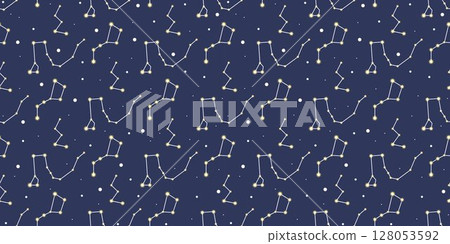 Constellations in the night sky seamless pattern Constellations in the night sky seamless pattern 128053592