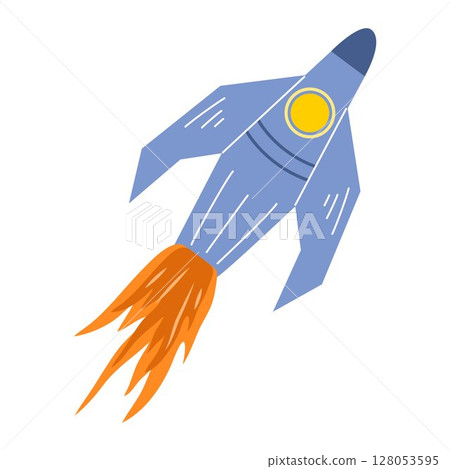 Rocket launch hand drawn clip art illustration 128053595