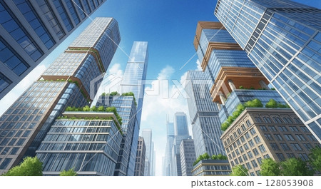 綠樹成蔭、建築多樣的金融區 128053908