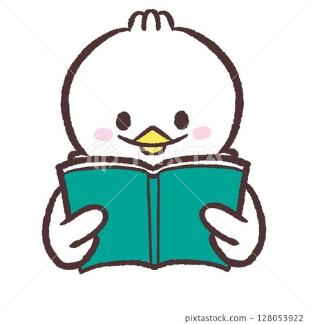 一隻白鳥在讀書的插圖 128053922