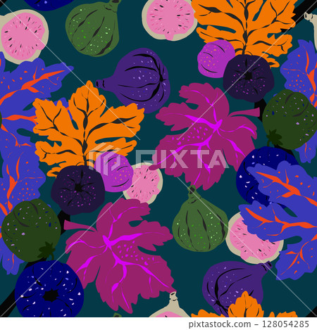 seamless pattern with autumn leaves seamless pattern with autumn leaves 128054285