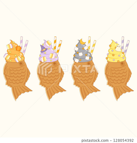 halloween taiyaki ice cream dessert halloween taiyaki ice cream dessert 128054392