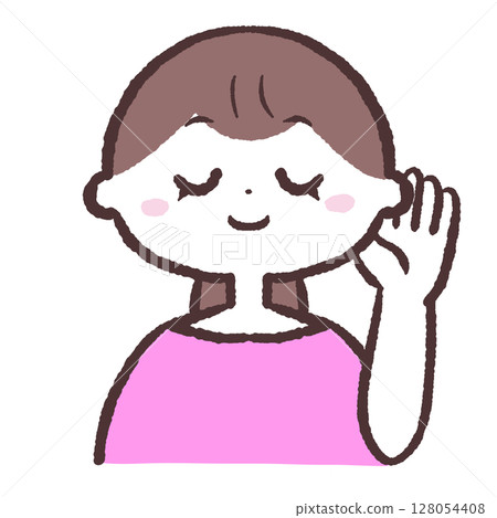 一位女士認真聆聽的插圖 一位女士認真聆聽的插圖 128054408