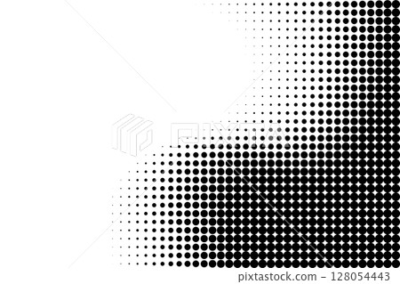 Curved Halftone Dots Forming Gradient Flow 128054443