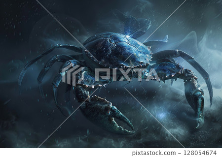 Astrological abstract composition with concept of Cancer zodiac sign symbol 128054674