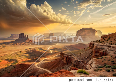 sunset over the mountain 128055134