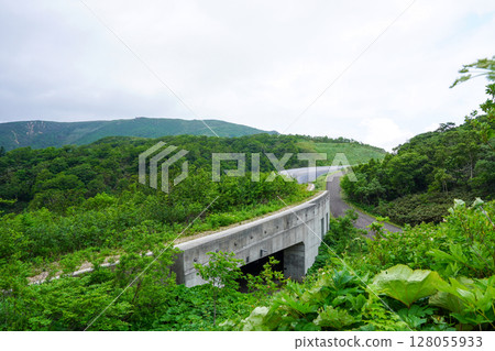 The Tomaru Pass covered road seen from the Tomaru Observatory 128055933