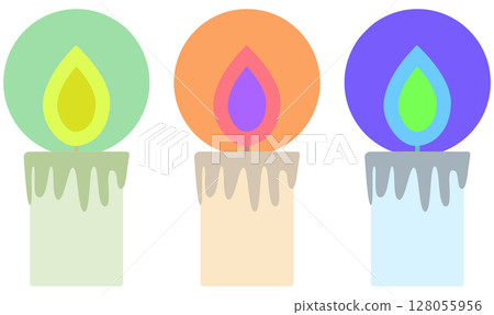 彩色蠟燭圖 128055956