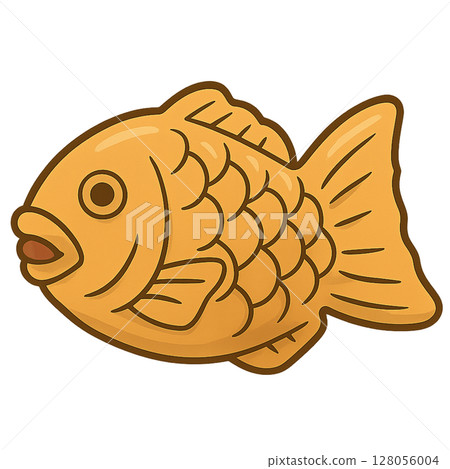 鯛魚燒的簡單透明插圖 128056004